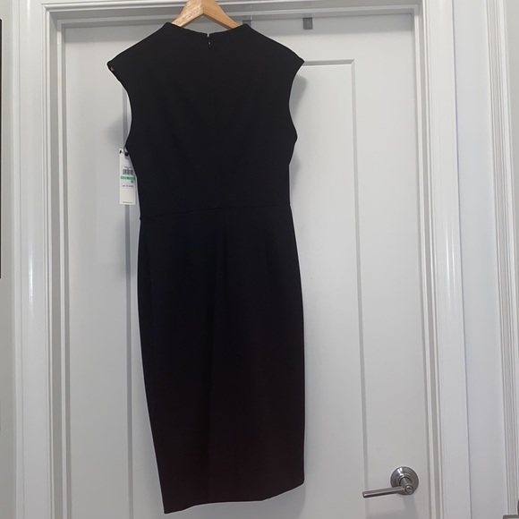 NWT! Black Calvin Klein Button Detail Sheath Dress - Picture 5 of 5